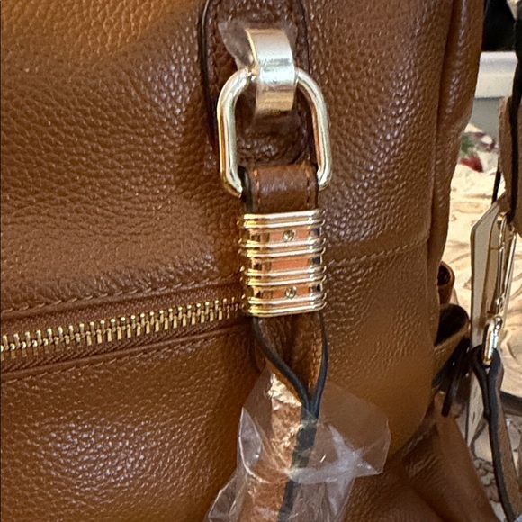 Elegant Kattee Brown Leather Tote Bag shoulder purse, large new with tags - Picture 2 of 13